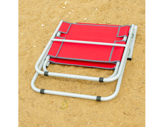 Пляжное кресло-шезлонг КЕДР Dolphins алюминий, цвет зеленый/бежевый/красный