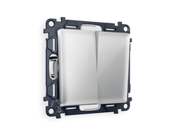 Выключатель 2-кл Серебро глянец - Ambrella Volt - ALFA