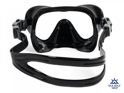 Маска для дайвинга с трубкой Sargan "АГИДЕЛЬ" черно-корич. силикон, комплект