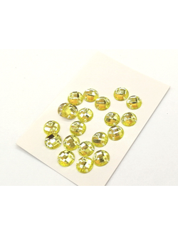 Стразы акриловые пришивные 10 мм, цвет лимонный 12