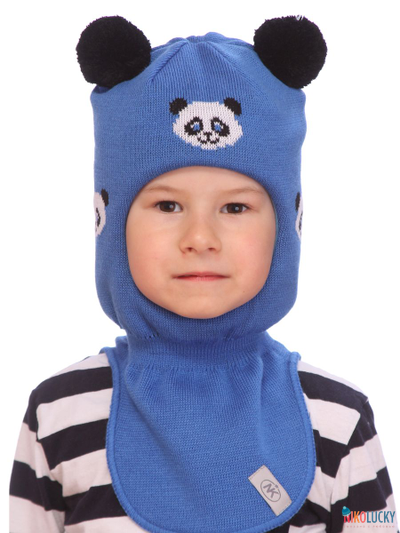 Шапка-шлем  21101-05, цвет ярко-синий,черный,белый р. 50-52