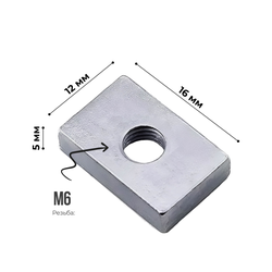 Сухарь пазовый прямоугольный М6