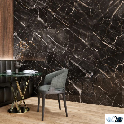 Керамогранит Eurotile Mirra Black Pol 60x60 см 7930138705320, черный, глянцевый