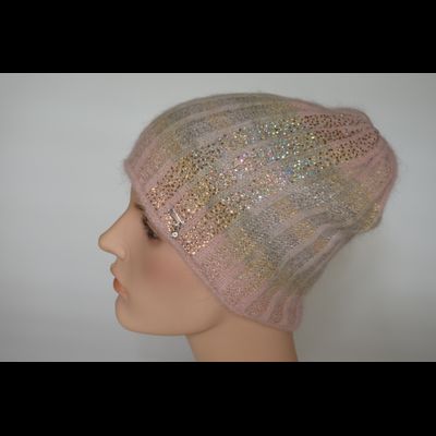 Персиковая шапка с украшениями Vizio Италия 6916 CY фото