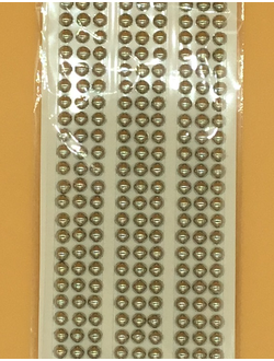 Стикеры для творчества,  полубусины металлизированные, 6 мм, цвет серебро