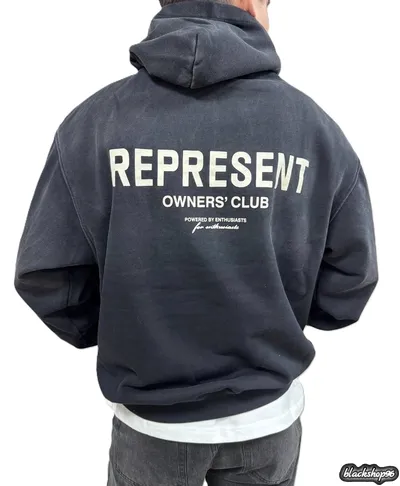 Худи Represent Black (S, M, L, XL)
