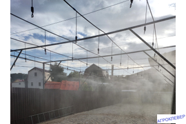 Контейнерная площадка 6 х 22м полив микродождеванием (расход 3м3 в час)