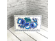 Шкатулка для денег бело-голубая 180х100 мм деревянная с росписью Хохлома