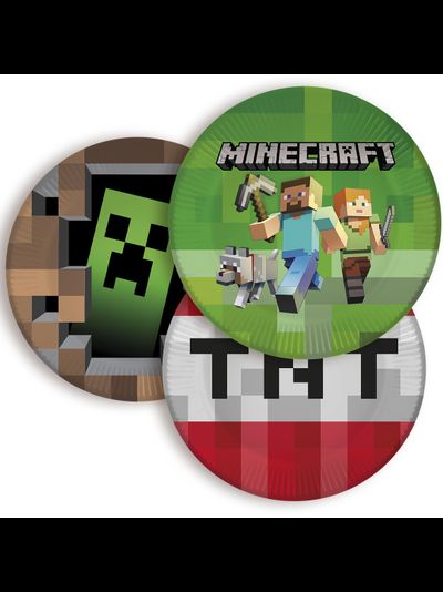 Тарелки "Майнкрафт" 18 см, 6 шт