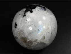 Шар Лунный камень, Турмалин чёрный (шерл), Индия (53 мм, 197 г) №35329