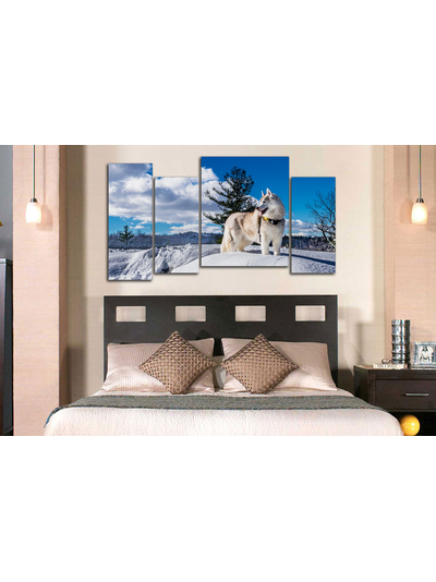 Модульная картина "Снежная лайка"