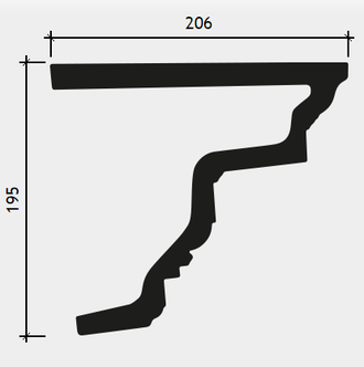 Карниз 4.32.302 сборный - 195*206*2000мм