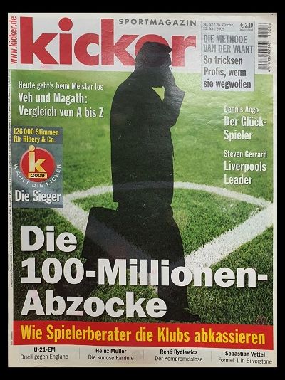 Kicker Magazine 22 June 2009 Иностранные журналы о футболе, Спортивные иностранные журналы, Intpress