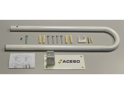 Откидной настенный поручень для унитаза окрашенный, белый