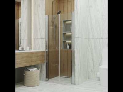 Дверь душевая Дабл 90*185, хром, прозр.(1место) [53814]