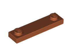 Plate, Modified 1 x 4 with 2 Studs without Groove, Dark Orange (92593 / 6186047)