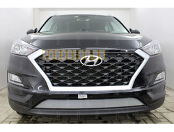 Защита радиатора Hyundai Santa Fe 2018- chrome низ