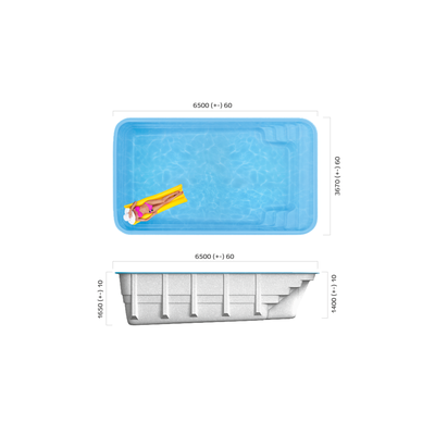 Композитный бассейн 6,5 х 3,67 х 1,4-1,65 "Бордо" Franmer