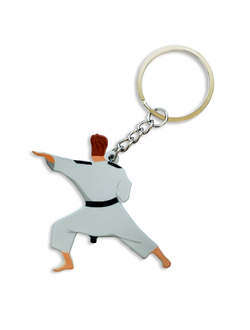 Брелок Карате мужчина (металлический плоский двусторонний)