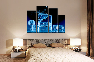 Модульная картина "Кубики освежающего льда"