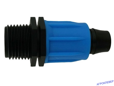 Муфта компрессионная для трубки 16мм (стенка 0,8-1,1мм) х 3/4"нар