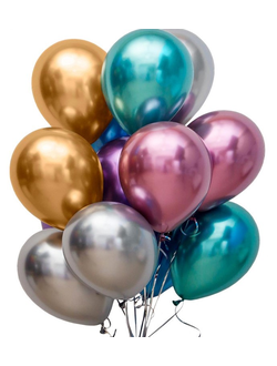 Воздушные шары Хром ассорти с гелием 28см