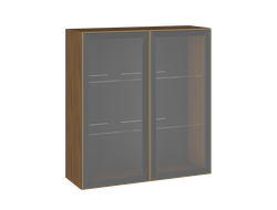 Кухня ФЬЮЖН - Шкаф 960 ШСТ-90 2-дверный Дуб Каселла коричневый/Золото