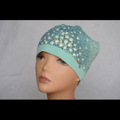 Летняя шапка с украшениями для женщин Vizio Италия 5732 мятная