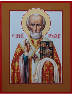 Николай Чудотворец, Святитель. Рукописная икона.