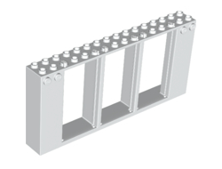 Door, Frame 2 x 16 x 6 with 3 Openings and 2 Studs on Either Side on Front, White (35103 / 6209795)
