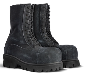 Balenciaga Stomper Boot Cotton Canvas Black