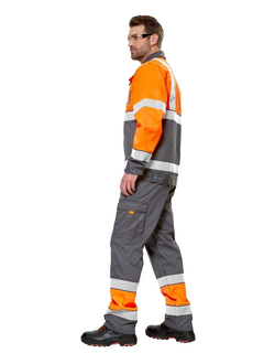 Костюм ИЛИОН СИГНАЛ с брюками, оранжевый/темно-серый, КОС623