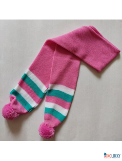 Шарф М9П, цвет розовый, белый, бирюзовый р.12/140 см