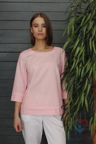 Блуза «Лодочка», розовая