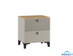 МС НИКА ТУМБА ПРИКРОВАТНАЯ, ПВШ 400*516*410 (мдф бежевый мат-05 / лдсп кашемир + дуб делано)