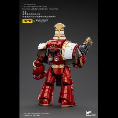 Терминатор кабала Сехмет Тысячи Сынов (Warhammer Horus Heresy) - КОЛЛЕКЦИОННАЯ ФИГУРКА 1/18 Thousand Sons Sekhmet Volkite Charger And Power Fist (JT8612) - JOYTOY