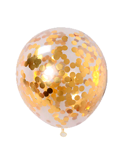 Прозрачный воздушный шар с золотым круглым конфетти