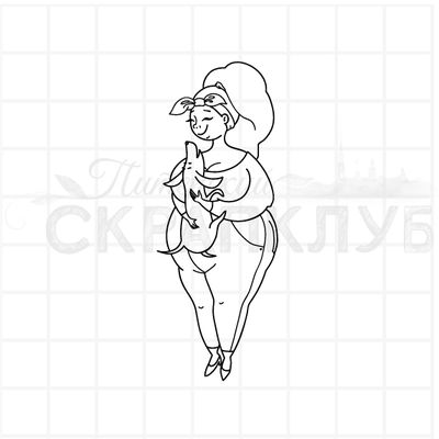 штамп Девушка с таксой на руках