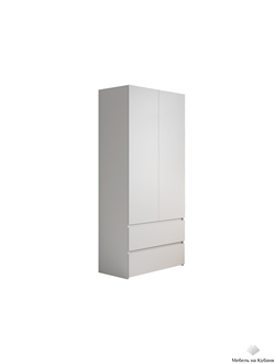 Милано 4 шкаф 2 ств Белый гладкий