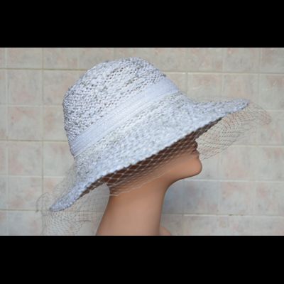 Шляпа с вуалью белая Vizio Италия 5721 FF2