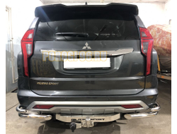 Защита заднего бампера угловая двойная d76/42 для Mitsubishi Pajero Sport (2021-...)