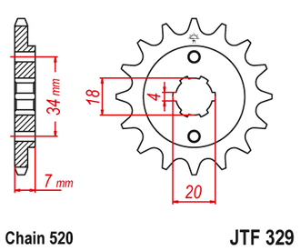 Звезда ведущая JT JTF329.15 (JTF329-15) (F329-15) для Honda