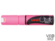 Маркер меловой Uni Chalk 8 мм клиновидный (розовый)