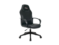 Кресло компьютерное BRABIX "Alpha GM-018", ткань/экокожа, черное