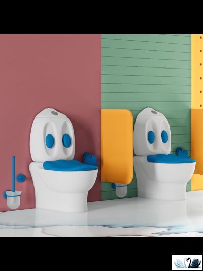 Унитаз Creavit Ducky DC360.001 детский с бачком DC400.000 синим декором