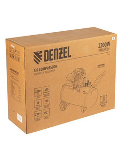 Компрессор воздушный DKV2200/100, Х-PRO 2.2 кВт, 400 л/мин, 100л Denzel