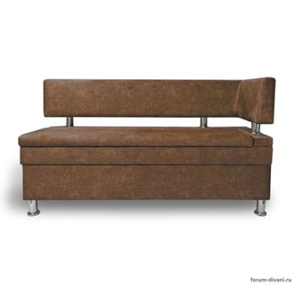 Кухонный ДИВАН "ФОРУМ-4" с боковой спинкой, Коричневый Правый