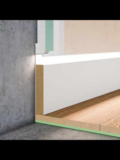 Плинтус скрытого монтажа Pro Design 323 Белый Муар