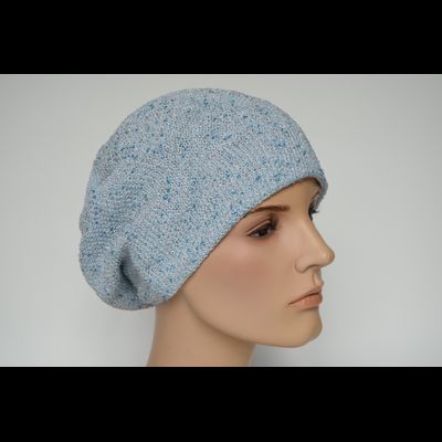 Белый берет весна - осень с голубым люрексом Vizio Италия 7078