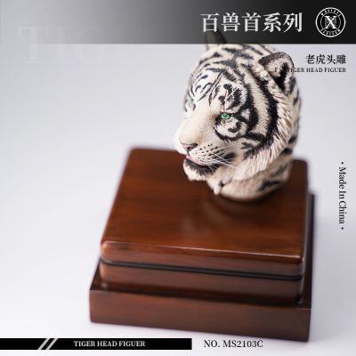 Голова (скульпт) с кистями - белый тигр 1/6 Tiger Head Figure (MS2103C) - Mostoys